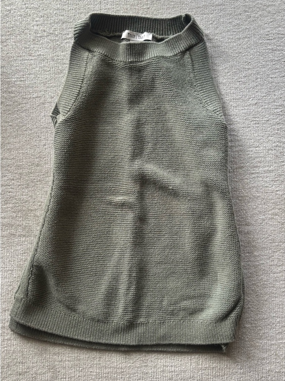 White House Black Market Olive Knit Tank XXS Textured Sleeveless Top